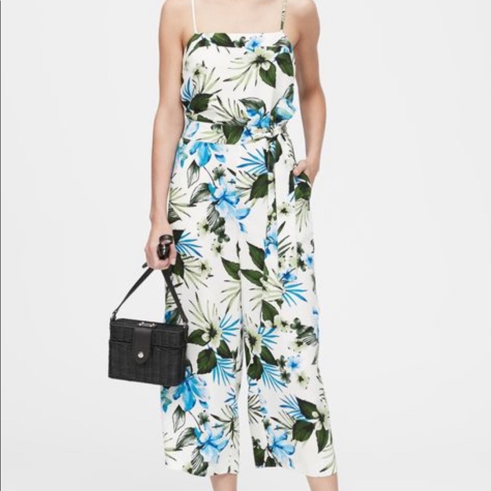 Banana Republic tropical print jumpsuit